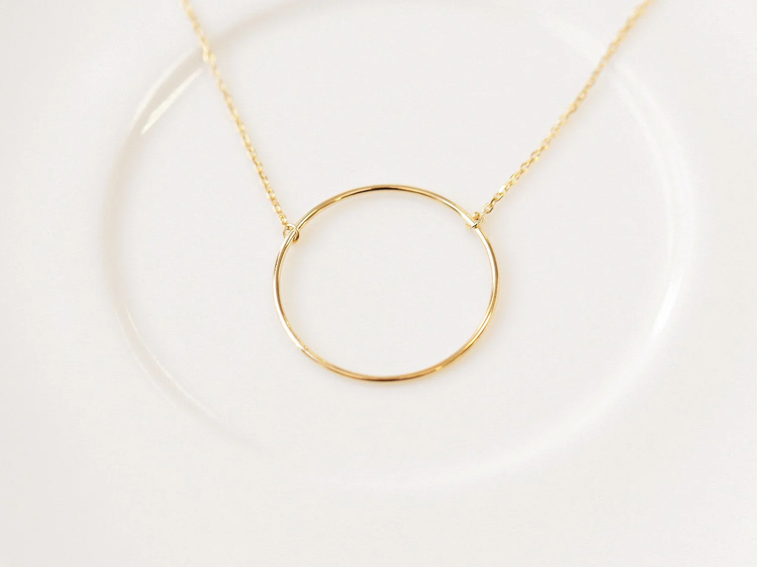 925 Silver Open Circle Necklace - Image 6