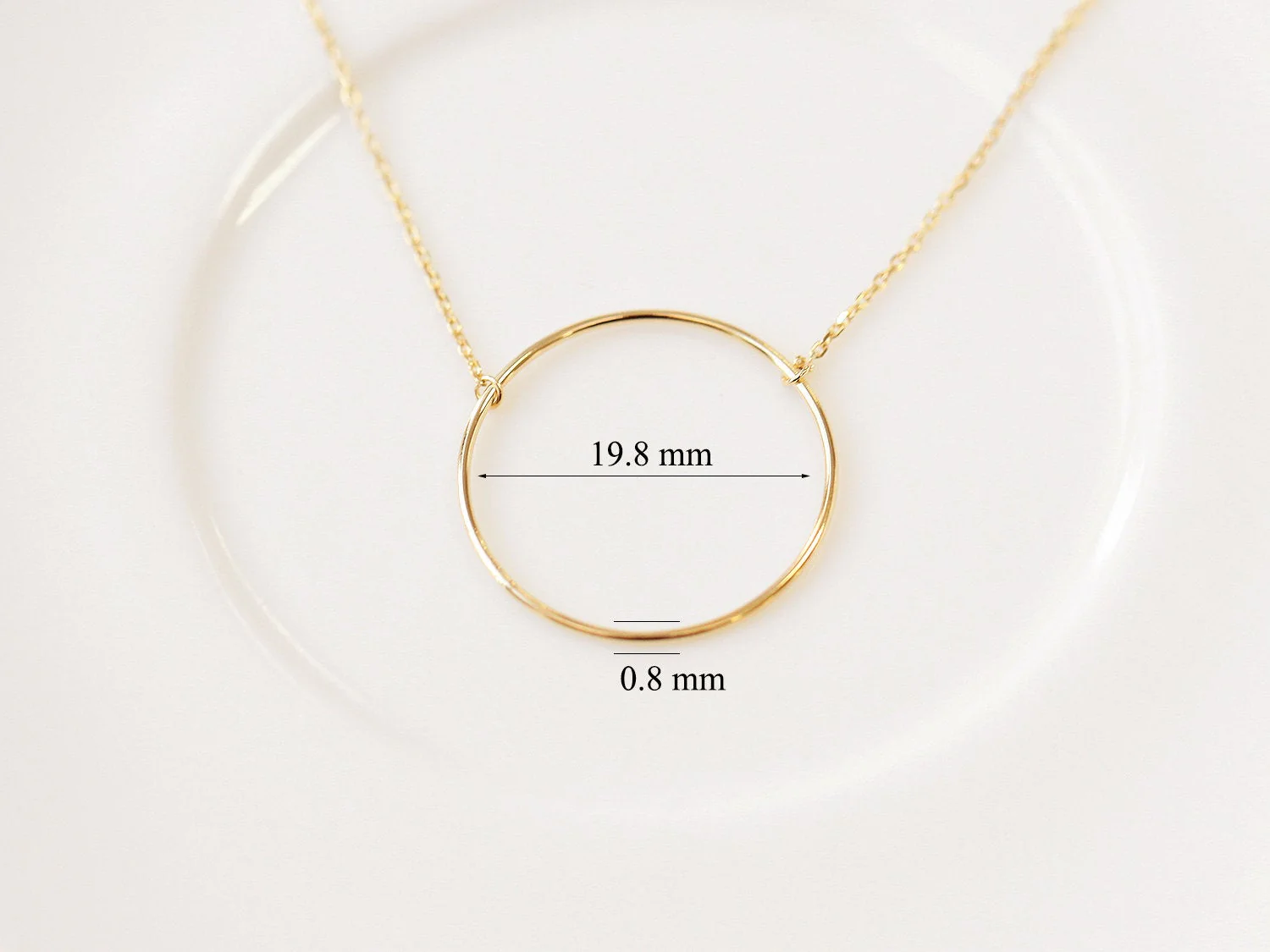 925 Silver Open Circle Necklace - Image 8