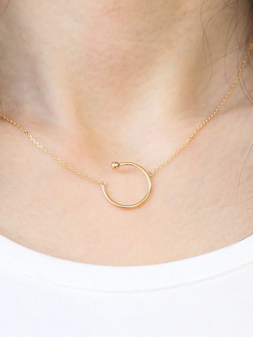 925 silver simple round necklace - Image 3