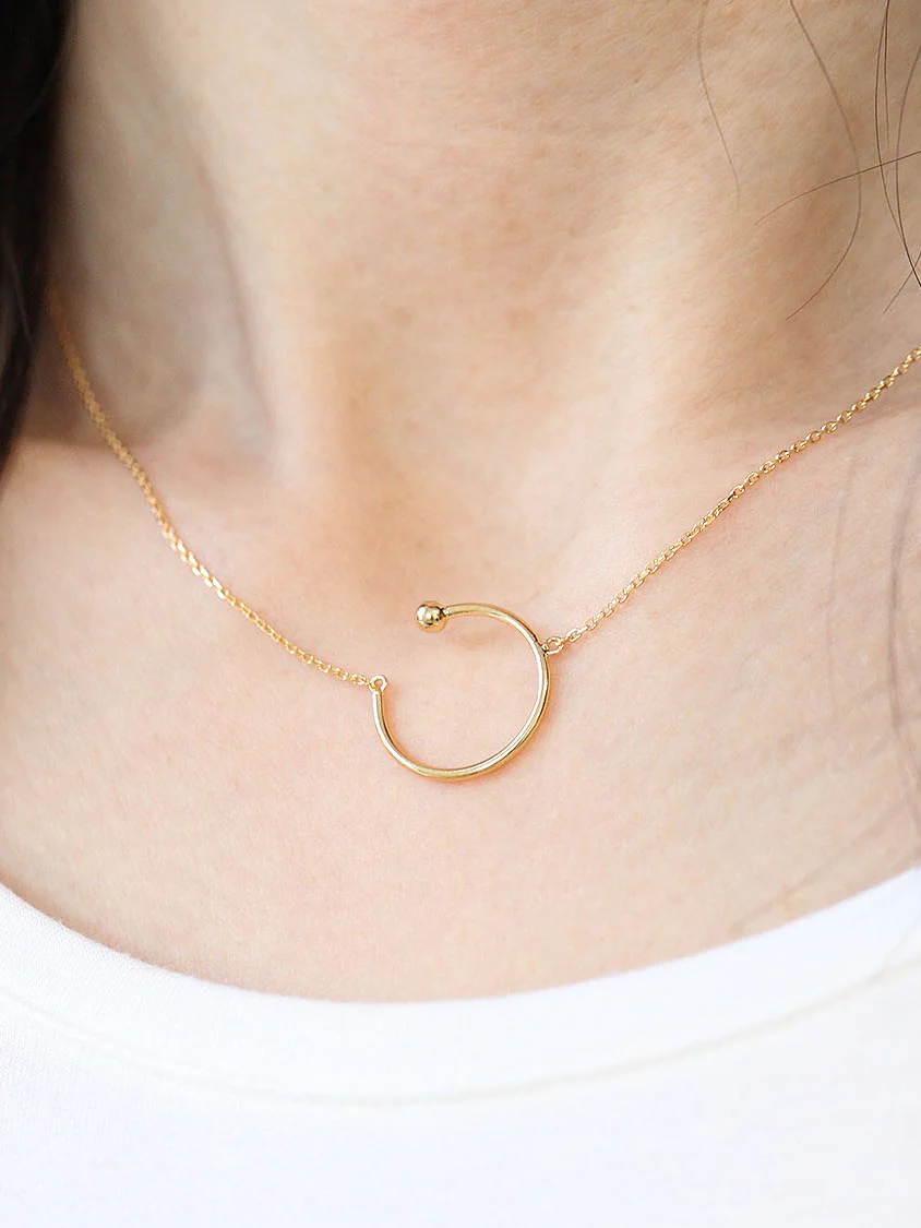 925 silver simple round necklace - Image 4