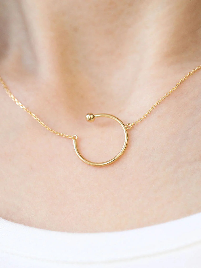 925 silver simple round necklace - Image 5
