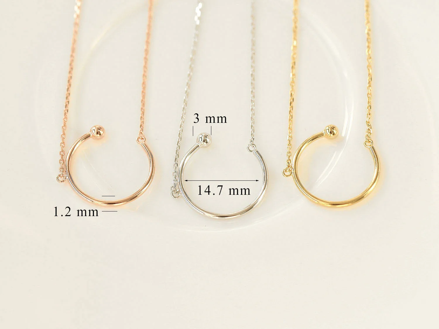 925 silver simple round necklace - Image 6