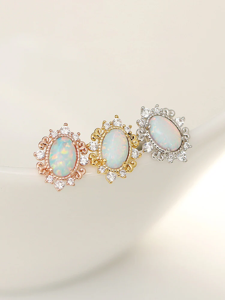 Antique Oval Opal Cartilage earring - Image 6