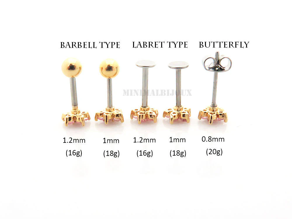 Black Flower Cartilage earring - Image 6