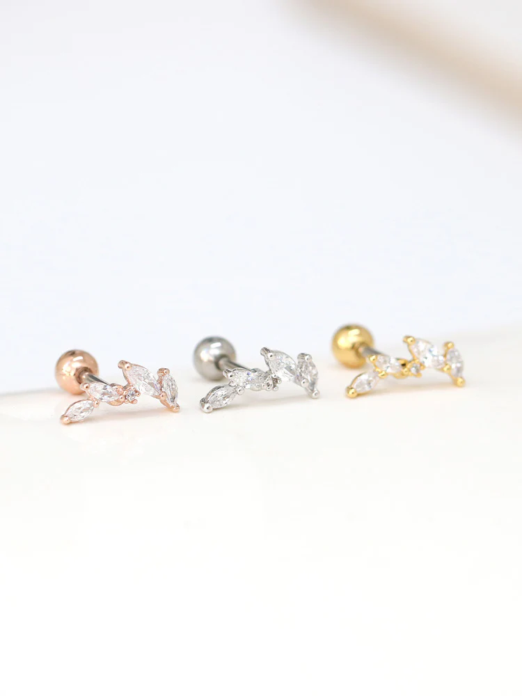 CZ Leaf Cartilage earring - Image 7