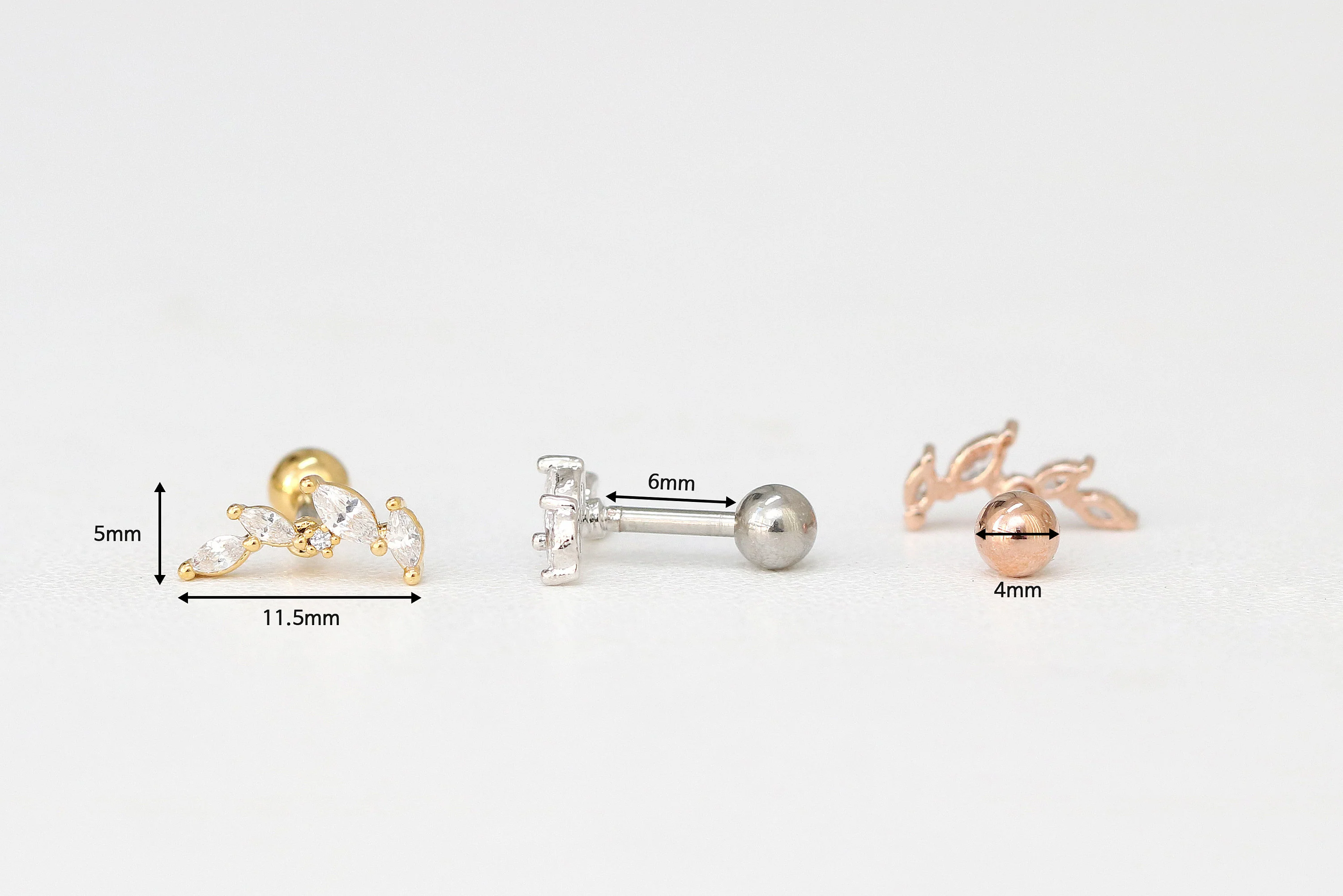 CZ Leaf Cartilage earring - Image 9